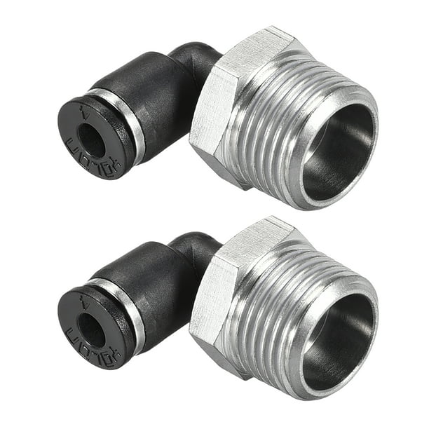 Male Elbow Push to Connect Tube Fitting 8mm Tube OD x 3/8 NPT Male Nylon Plastic 